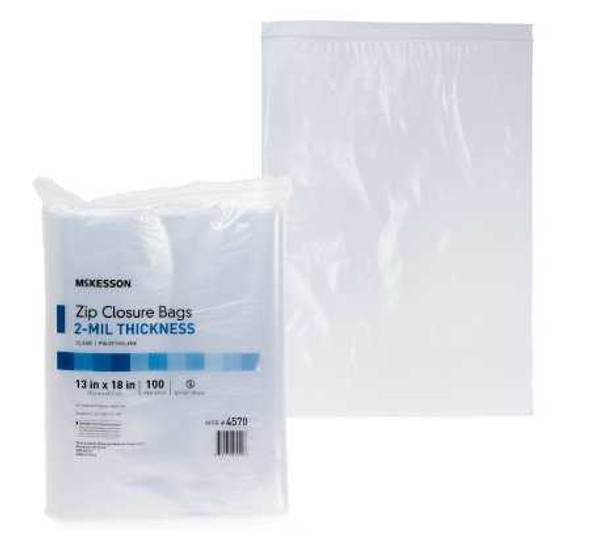 Reclosable Bag McKesson 13 X 18 Inch Polyethylene Clear Zipper Closure 4570 Case/1000 2841 MCK BRAND 1088666_CS