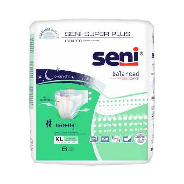 Unisex Adult Incontinence Brief Seni Super Plus X-Large Disposable Heavy Absorbency S-XL08-BP1 Pack/8 4580 TZMO USA Inc 1163830_PK