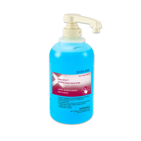 Antimicrobial Soap Equi-Stat Liquid 18.2 oz. Pump Bottle Floral Scent 6000242 Each/1 458-03 Ecolab 1105193_EA