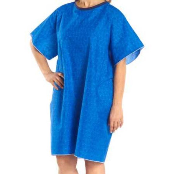 Patient Exam Gown TieBack One Size Fits Most Blue Marble Print Reusable 550BM Each/1 527-P1 SALK INC 879846_EA