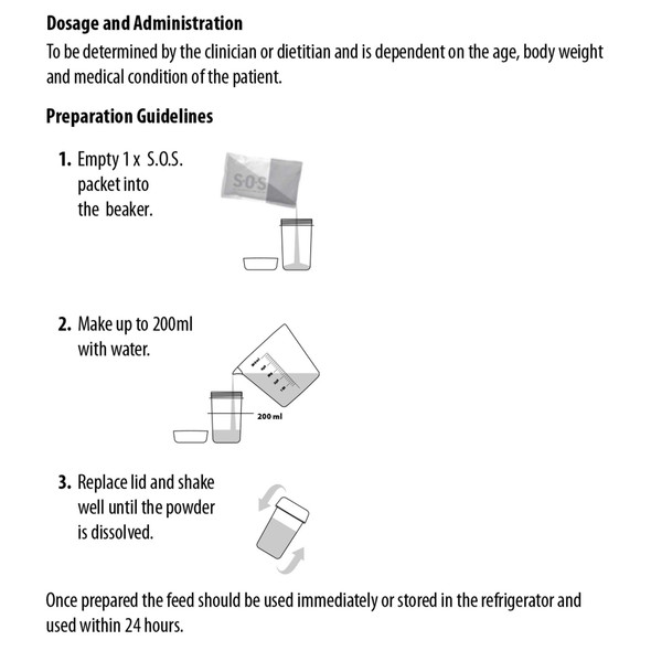 Carborhydrate Oral Supplement S.O.S. 20 Neutral Flavor 42 Gram Individual Packet Powder 52278 Each/1 3107 Vitaflo USA LLC 1143634_EA