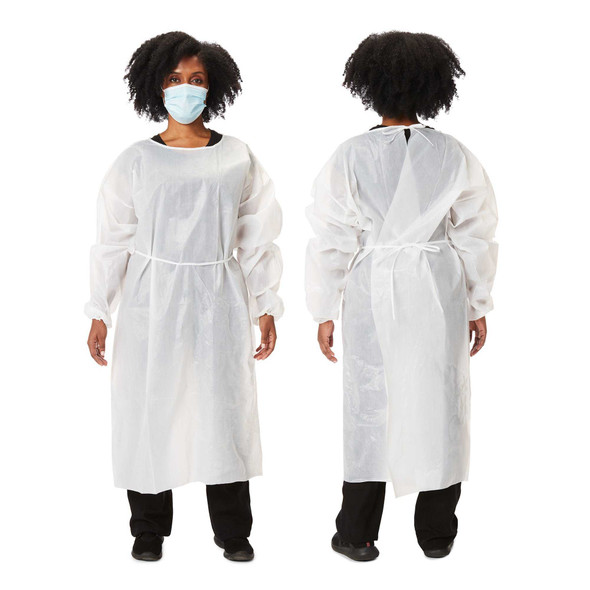 Protective Procedure Gown One Size Fits Most White NonSterile Disposable INIGS-45 Case/100 705032 Cypress 1164202_CS