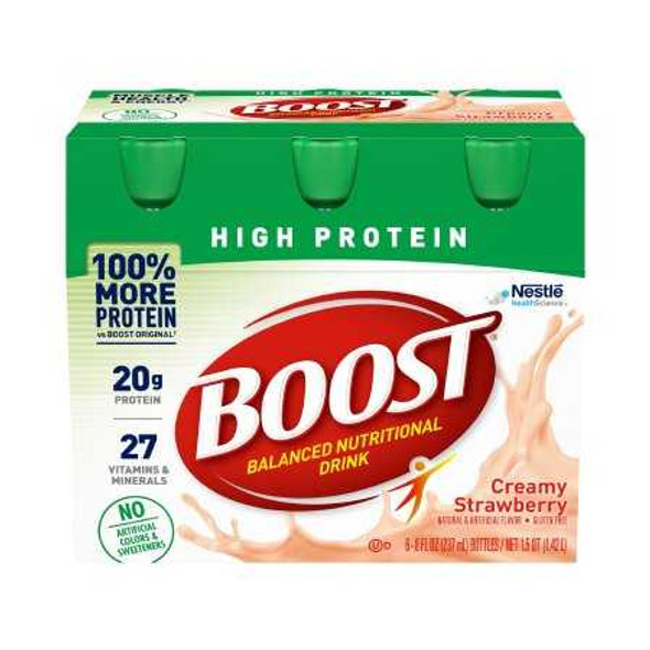 Oral Supplement Boost High Protein Creamy Strawberry Flavor Ready to Use 8 oz. Bottle 00041679944660 Case/24 1319 Nestle Healthcare Nutrition 1178448_CS