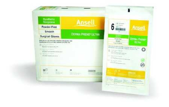 Surgical Glove Derma Prene Ultra Size 6.5 Sterile Pair Polyisoprene Extended Cuff Length Smooth Green Chemo Tested 8513 Box/50 14-92075 Ansell 364344_BX