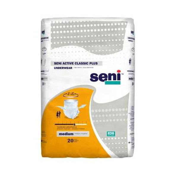 Unisex Adult Absorbent Underwear Seni Active Classic Plus Pull On with Tear Away Seams Medium Disposable Moderate Absorbency S-ME20-AC2 Pack/20 PMC010 TZMO USA Inc 1163843_PK