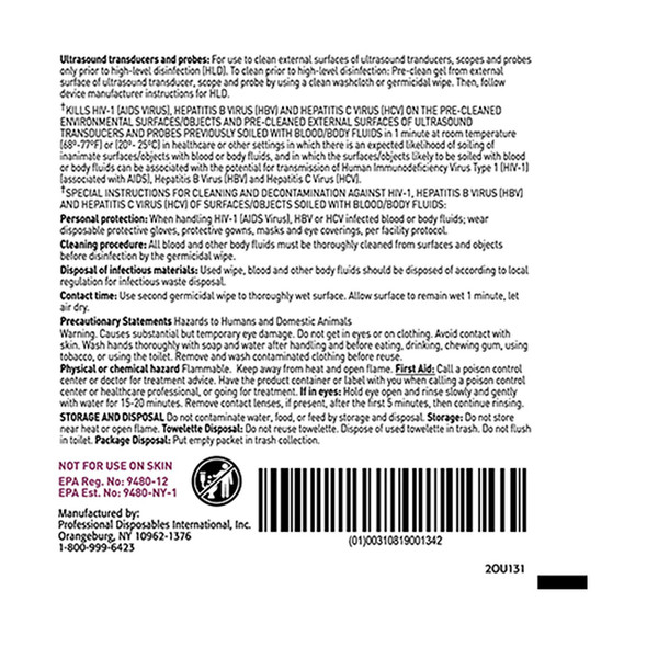 Sani-Cloth Prime Surface Disinfectant Cleaner Premoistened Germicidal Manual Pull Wipe 50 Count Individual Packet Disposable Alcohol Scent NonSterile U13195 Box/50 55544BG Professional Disposables 1063959_BX