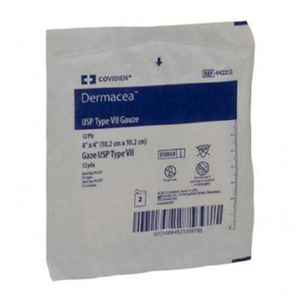 USP Type VII Gauze Sponge Dermacea Cotton 12-Ply 4 X 4 Inch Square Sterile 442212 Tray/25 108 Cardinal 549442_TR