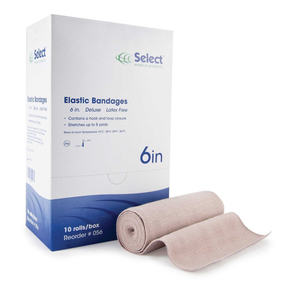 Elastic Bandage McKesson 6 Inch X 5 Yard Standard Compression Hook and Loop Closure Tan NonSterile 056 Case/50 10525 MCK BRAND 911816_CS