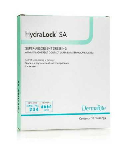 Super Absorbent Dressing HydraLock SA Polymer 6 X 10 Inch Sterile 60610 Each/1 454067P DermaRite Industries 949203_EA