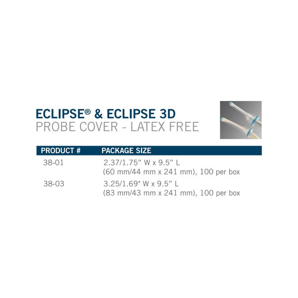 Ultrasound Probe Cover ECLIPSE 3-1/4 X 9-1/2 Inch NonSterile For use with Endocavity Transducers 38-03 Case/600 13-1024 Parker Labs 728021_CS