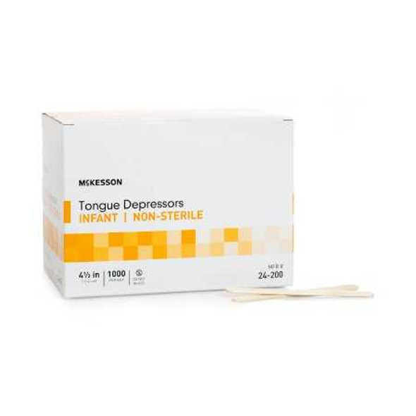 Tongue Depressor McKesson 4-1/2 Inch Length Wood 24-200 Box/1000 77062 MCK BRAND 1118987_BX