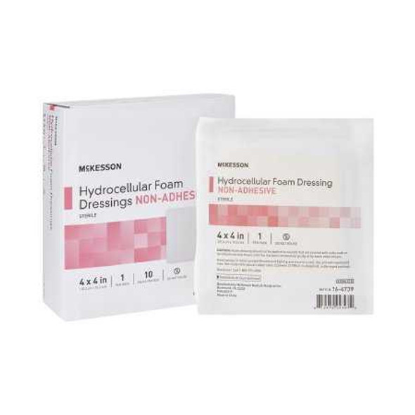 Foam Dressing McKesson 4 X 4 Inch Square Non-Adhesive without Border Sterile 16-4739 Each/1 5787004 MCK BRAND 1138304_EA