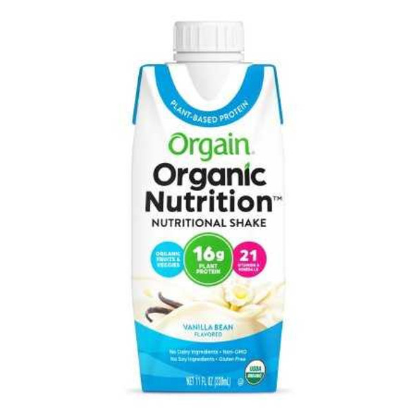Oral Protein Supplement Organic Nutrition Vegan Vanilla Bean Flavor Ready to Use 11 oz. Carton 851770003223 Case/12 187955 ORGAIN INC 1112296_CS