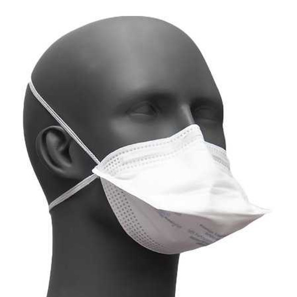 Particulate Respirator / Surgical Mask ProGear® Medical N95 Flat Fold Pouch Elastic Strap Regular White NonSterile ASTM Level 3 Adult RP88020 Box of 50 1.00E+13 ProGear® 1181774_BX
