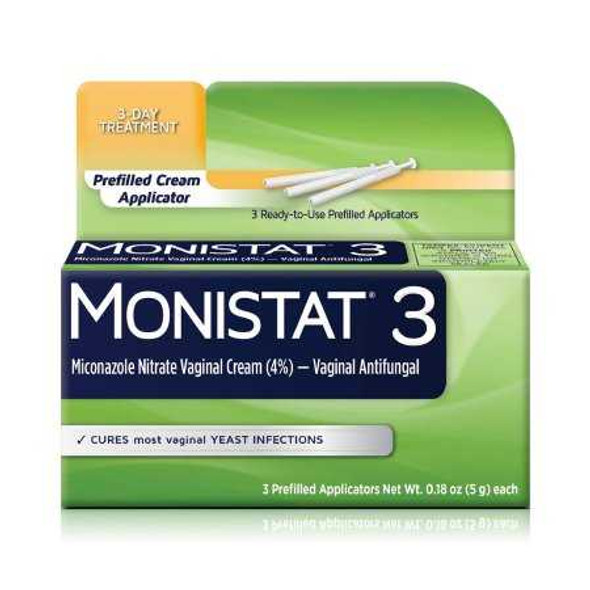 Vaginal Antifungal Monistat 4% Strength Suppository 3 per Box Applicator 63736001803 Box/3 401513 Medtech Laboratories 978635_BX