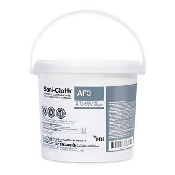 Sani-Cloth AF3 Surface Disinfectant Cleaner Premoistened Germicidal Manual Pull Wipe 160 Count Pail Disposable Mild Scent NonSterile P1450P Can/1 JAWS-9010-35 Professional Disposables 876338_CN