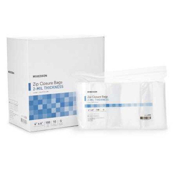 Reclosable Bag McKesson 4 X 6 Inch Polyethylene Clear Zipper Closure 4588 Bag/1 30431100 MCK BRAND 957784_BG