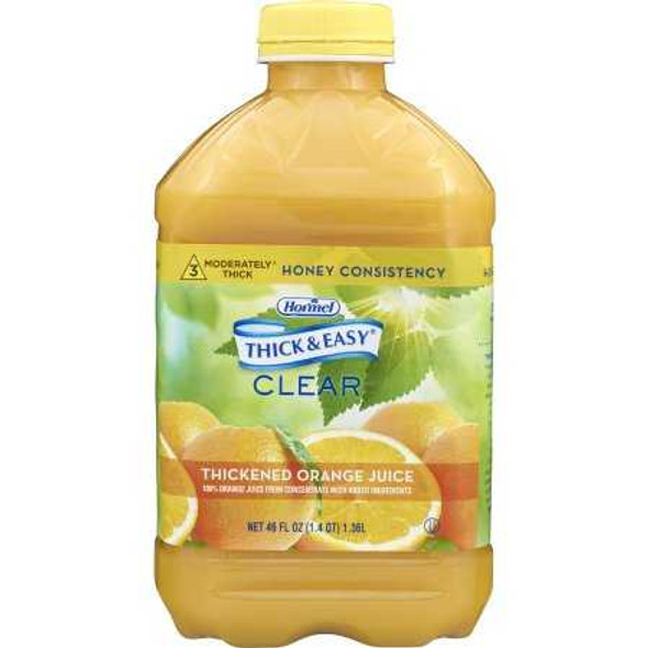 Thickened Beverage Thick Easy 46 oz. Bottle Orange Juice Flavor Ready to Use Honey Consistency 40123 Each/1 16640 Hormel Food Sales 797172_EA