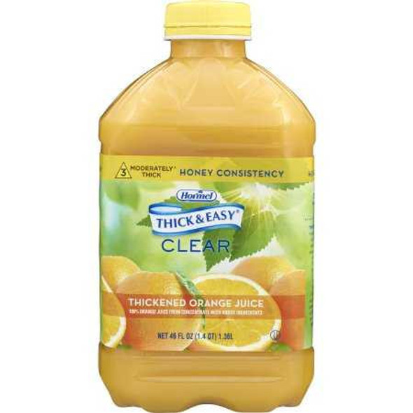Thickened Beverage Thick Easy 46 oz. Bottle Orange Juice Flavor Ready to Use Honey Consistency 40123 Each/1 16640 Hormel Food Sales 797172_EA