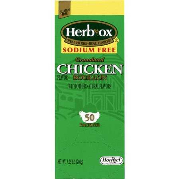 Sodium Free Instant Broth Herb-Ox Chicken Flavor Bouillon Ready to Use 8 oz. Individual Packet 36087 Case/300 1649 BLA XL Hormel Food Sales 1142006_CS