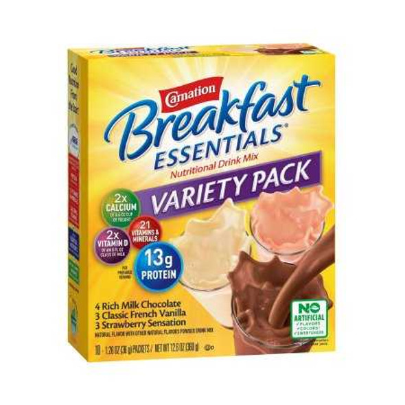 Oral Supplement Carnation Breakfast Essentials Variety Flavor Powder 36 Gram Individual Packet 5000095004 Case/6 12202 Nestle Healthcare Nutrition 1112456_CS