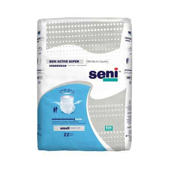 Unisex Adult Absorbent Underwear Seni Active Super Pull On with Tear Away Seams Small Disposable Moderate Absorbency S-SM22-AS1 Case/88 47330 TZMO USA Inc 1163850_CS