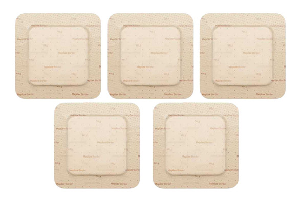 Foam Dressing Mepilex® Border Flex 4 x 4 Inch With Border Film Backing Silicone Adhesive Square Sterile 595300 Box of 5 M11-2435Q-1B Mepilex® Border Flex 1114380_BX