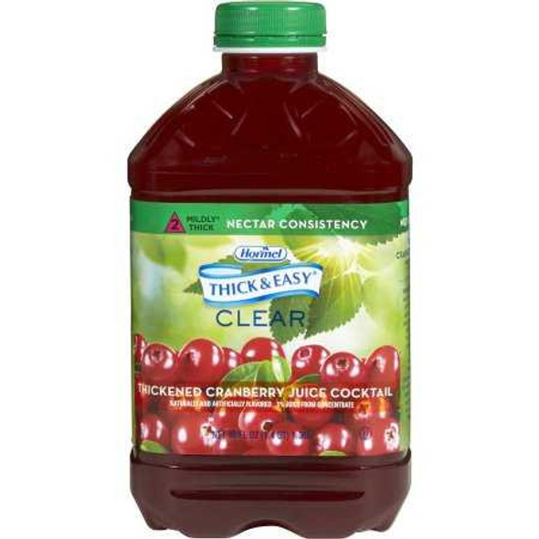 Thickened Beverage Thick Easy 46 oz. Bottle Cranberry Juice Cocktail Flavor Ready to Use Nectar Consistency 15813 Each/1 765-5179-0000 Hormel Food Sales 797173_EA