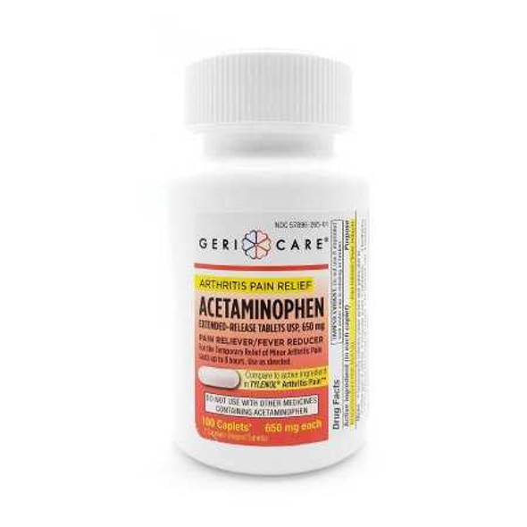 Pain Relief 650 mg Strength Acetaminophen Tablet 100 per Bottle 265-01-HST Case/1200 01-700-10SARBGM MCK BRAND 895325_CS