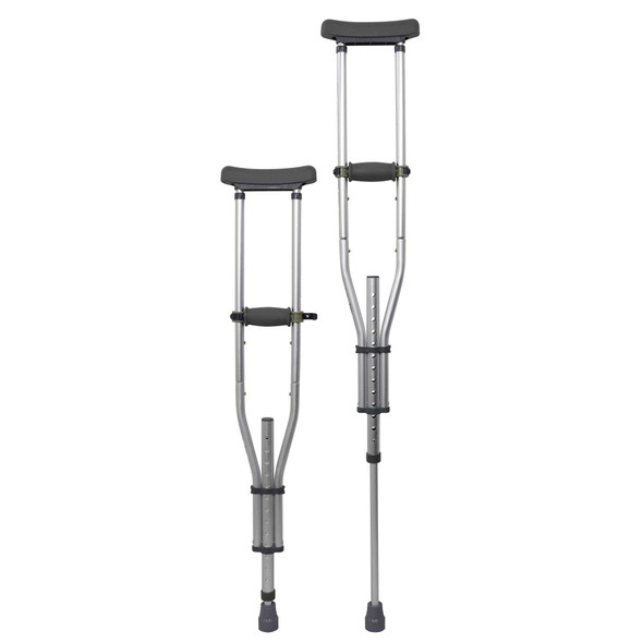 Underarm Crutches McKesson Aluminum Frame Youth / Adult / Tall Adult 300 lbs. Weight Capacity Push Button Adjustment 146-RTL10433 Case/8 71358 MCK BRAND 1095263_CS