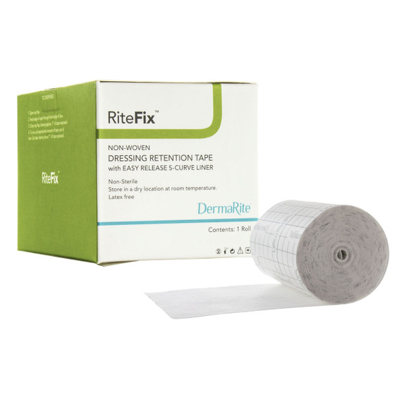RiteFix Non-Woven Dressing Retention Tape with Liner, 1'' x 11 yd, NonSterile, Sample Pack of 1