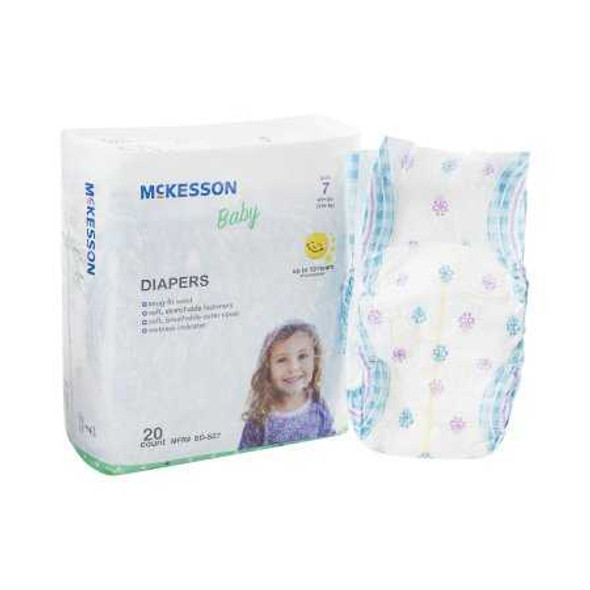 Unisex Baby Diaper McKesson Size 7 Disposable Moderate Absorbency BD-SZ7 Bag/1 7568753 MCK BRAND 1144480_BG