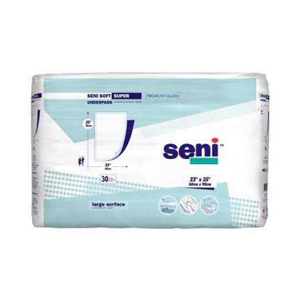 Underpad Seni Soft Super 23 X 35 Inch Disposable Cellulose Pulp Moderate Absorbency S-0330-US1 Pack/30 1006 TZMO USA Inc 1163821_PK