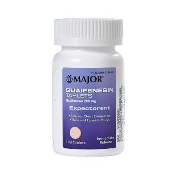 Cold and Cough Relief Major 200 mg Strength Tablet 100 per Bottle 00904515460 Bottle/1 9547-22 MAJOR PHARMACEUTICALS 801376_BT