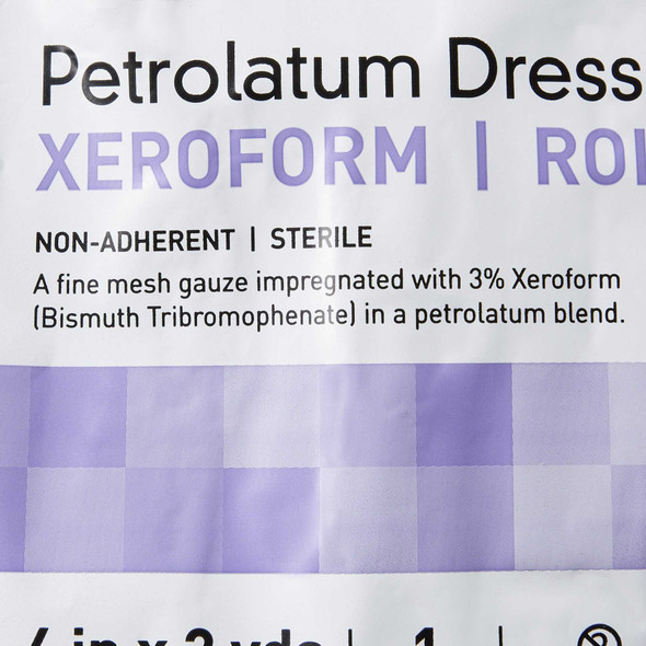 Xeroform Petrolatum Dressing McKesson 4 Inch X 3 Yard Gauze Bismuth Tribromophenate Sterile 2243R Box/6 3274 MCK BRAND 1086958_BX