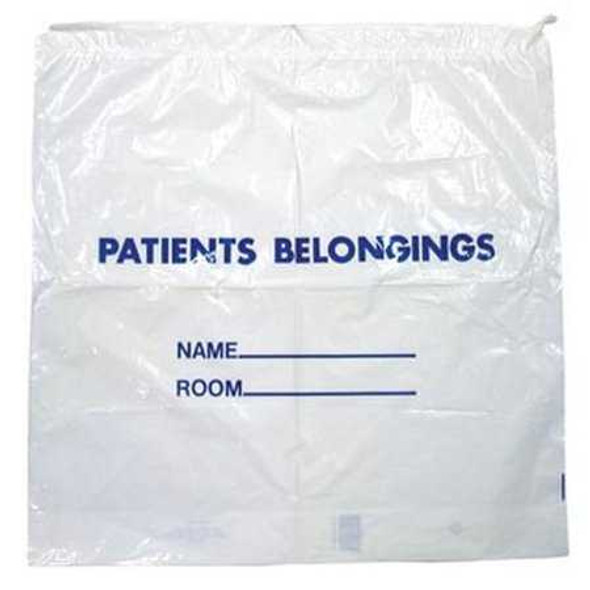 Patient Belongings Bag 18-1/2 X 20 Inch Polyethylene Snap Closure White PB01 Each/1 2655C Donovan Industries 312767_EA