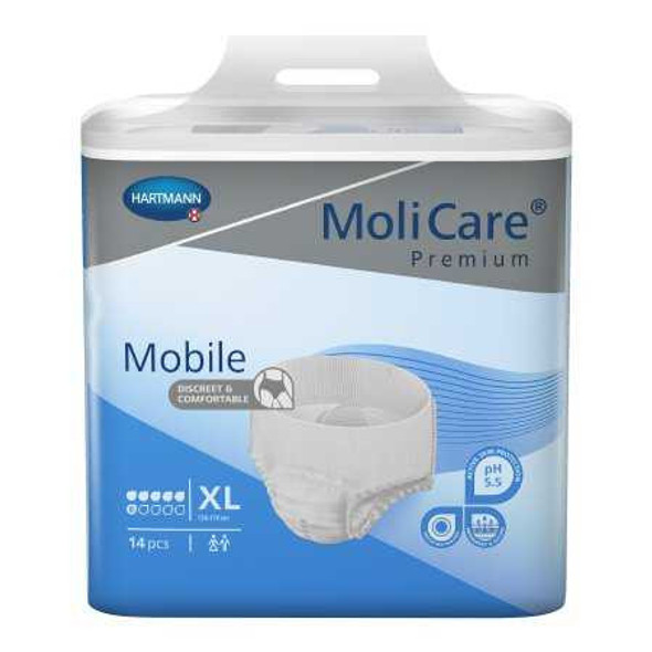 Unisex Adult Absorbent Underwear MoliCare Pull On with Tear Away Seams X-Large Disposable Moderate Absorbency 915834 Bag/14 10-0551-2 Hartmann 860104_BG