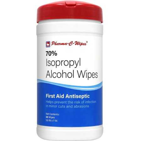 Antiseptic Skin Wipe Pharma-C-WipesTowelette Canister 200736 Case/6 0166L24 Kleen Test Products Corp 851821_CS