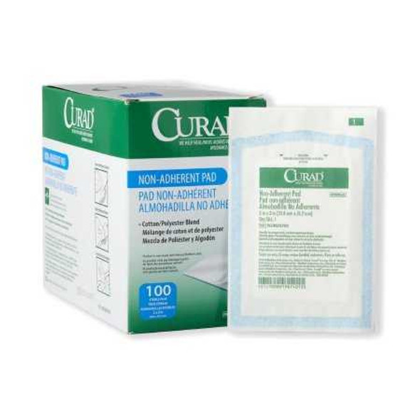 Non-Adherent Dressing CuradCotton / Polyester 2 X 3 Inch Sterile NON25700 Box/100 A10165 MEDLINE 769441_BX