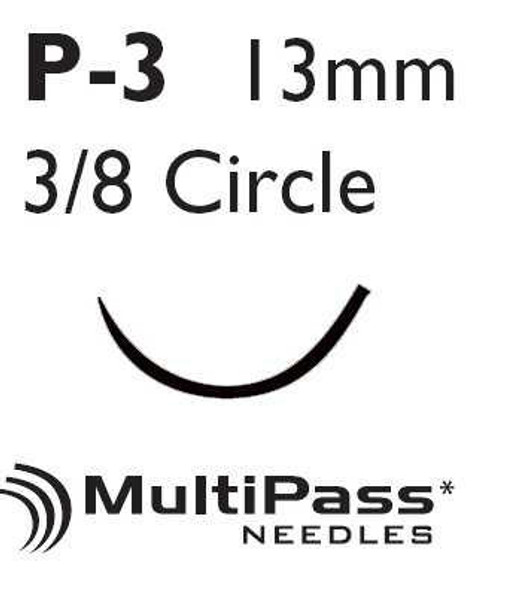 Suture with Needle Coated Vicryl Absorbable Coated Undyed Suture Braided Polyglactin 910 Size 4 - 0 18 Inch Suture 1-Needle 13 mm Length 3/8 Circle Reverse Cutting Needle J494H Box/36 4433532 J & J Healthcare Systems 115240_BX