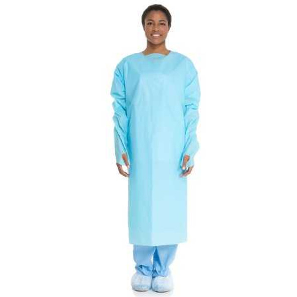 Over-the-Head Protective Procedure Gown One Size Fits Most Blue NonSterile ASTM F1670 /ASTM F1671 Disposable 69490 Case/75 9642- O&M Halyard Inc 315087_CS