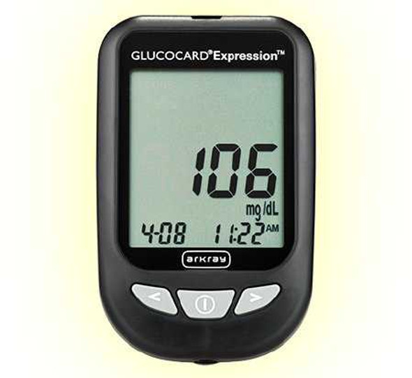Blood Glucose Meter Glucocard Expresson 6 Second Results Stores Results 7 14 and 30 Day Averaging Auto Coding 571100 Case/4 AA6416 Arkray USA 809447_CS