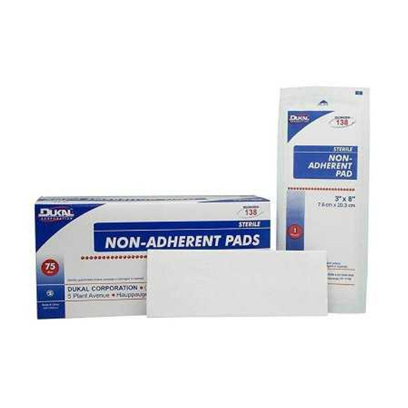 Non-Adherent Dressing Dukal Rayon / Polyester 3 X 8 Inch Sterile 138 Case/600 MA028 Dukal 663557_CS