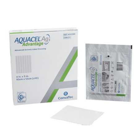 Silver Dressing AquacelAg Advantage 4 X 5 Inch Rectangle Sterile 422299 Box/10 432310 Convatec 1128276_BX