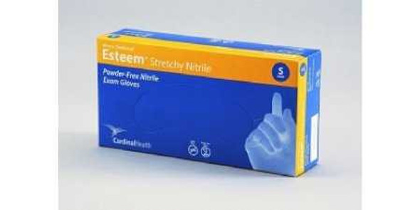 Exam Glove ESTEEM Stretch Medium NonSterile Nitrile Standard Cuff Length Textured Fingertips Teal Chemo Tested 8856NMB Box/150 BRULXXL Cardinal 783075_BX