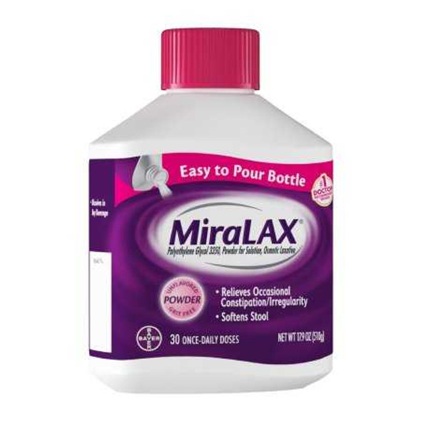 Laxative MiraLAX Powder 17.9 oz. 17 Gram Strength Polyethylene Glycol 3350 11523723404 Each/1 8931PG2 Bayer 631708_EA