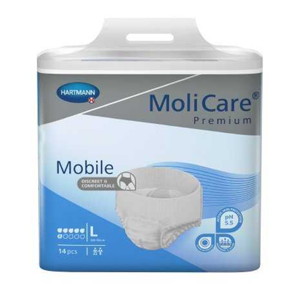 Unisex Adult Absorbent Underwear MoliCare Pull On with Tear Away Seams Large Disposable Moderate Absorbency 915833 Bag/14 65100 Hartmann 860102_BG