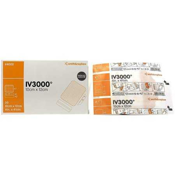 I.V. Dressing IV3000 REATIC Film 4 X 4-3/8 Inch Sterile 66024008 Each/1 CUR253220 Smith & Nephew 375140_EA