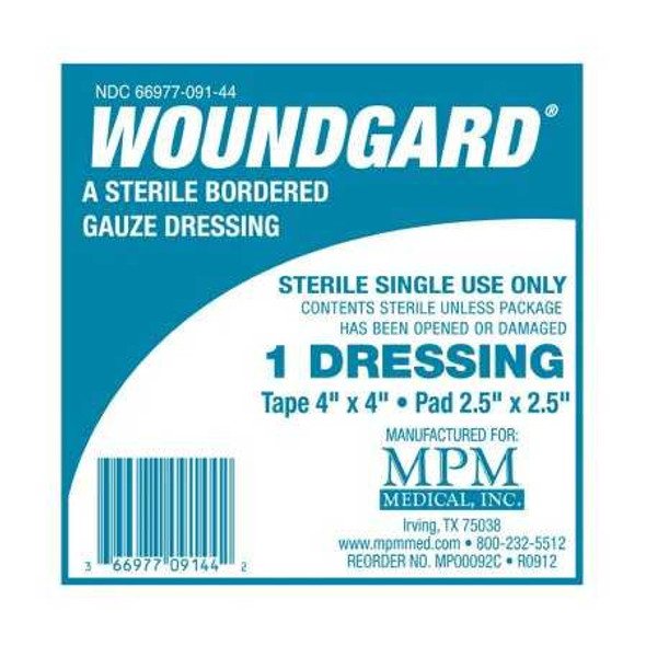 Adhesive Dressing WoundGard 4 X 4 Inch Gauze Square White Sterile MP00092C Case/4 920677 MPM Medical 855363_CS