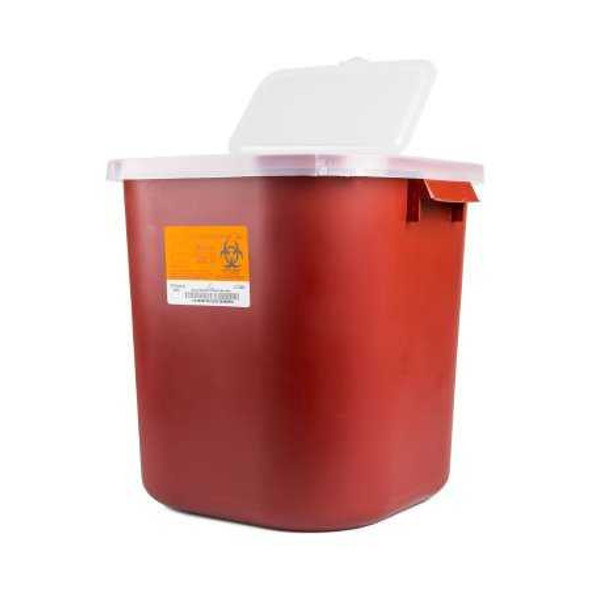 Sharps Container Sharps 14 H X 13-3/4 W X 13-3/4 D Inch 8 Gallon Red Base / Translucent Lid Horizontal Entry Hinged Snap On Lid 8705 Case/10 535LPG MEDEGEN MEDICAL PRODUCTS LLC 169770_CS